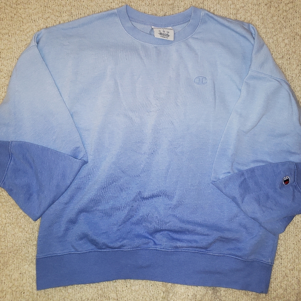 Champion Ombre Light Blue to Royal Blue Crewneck Sweatshirt